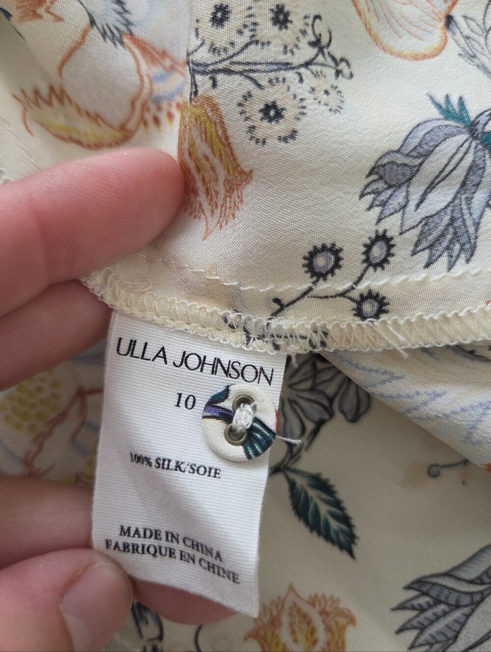 Ulla Johnson Lula Silk Floral-print Minidress W/ a bow detail Size 10 - Picture 6 of 9